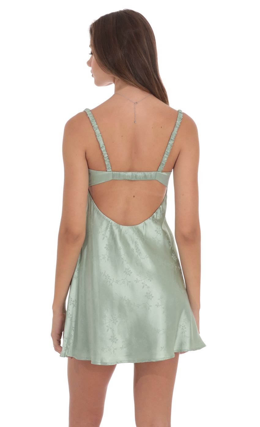 Product image for Jacquard Babydoll Dress in Sage