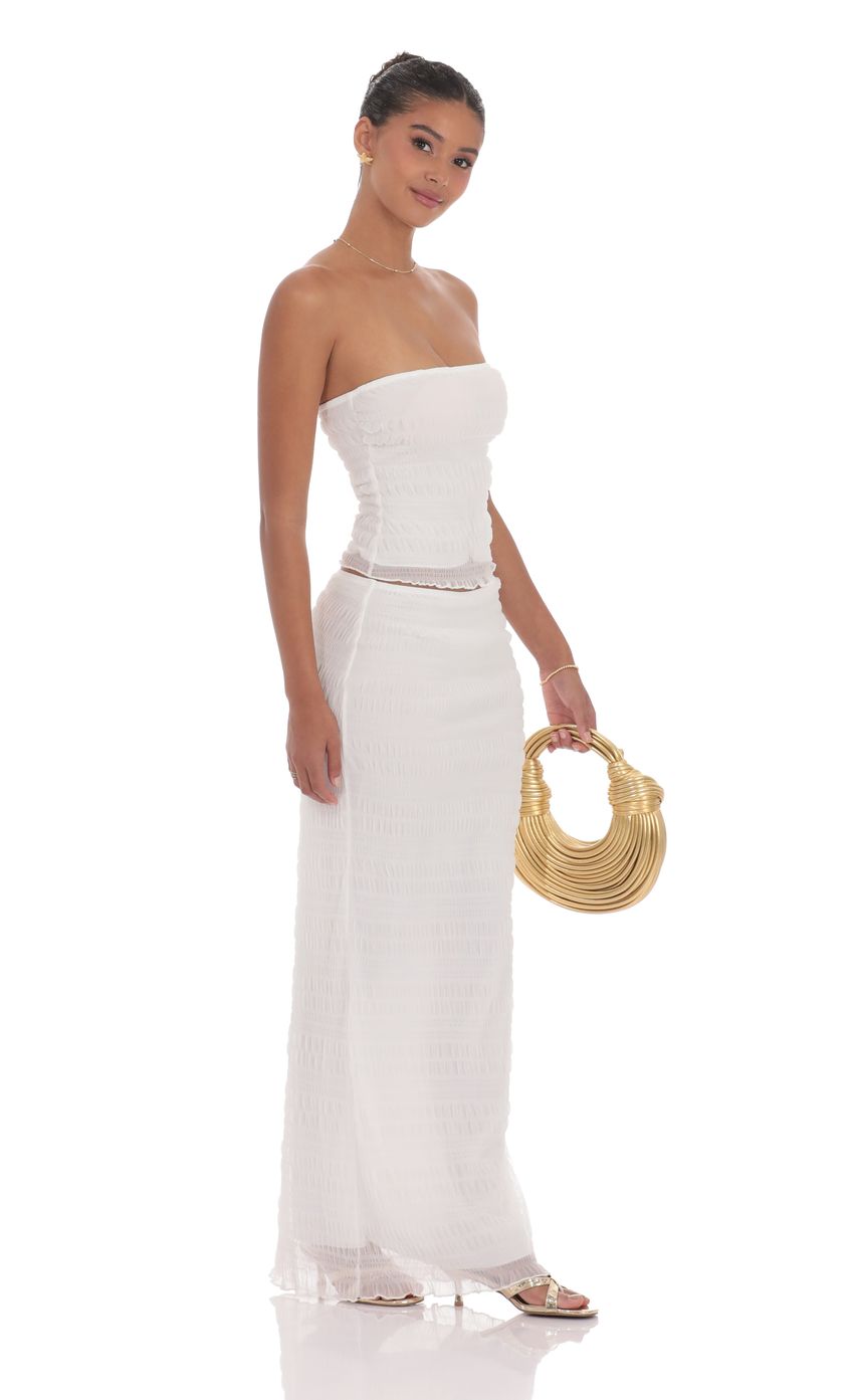 Product image for Textured Tube Two Piece Set in White
