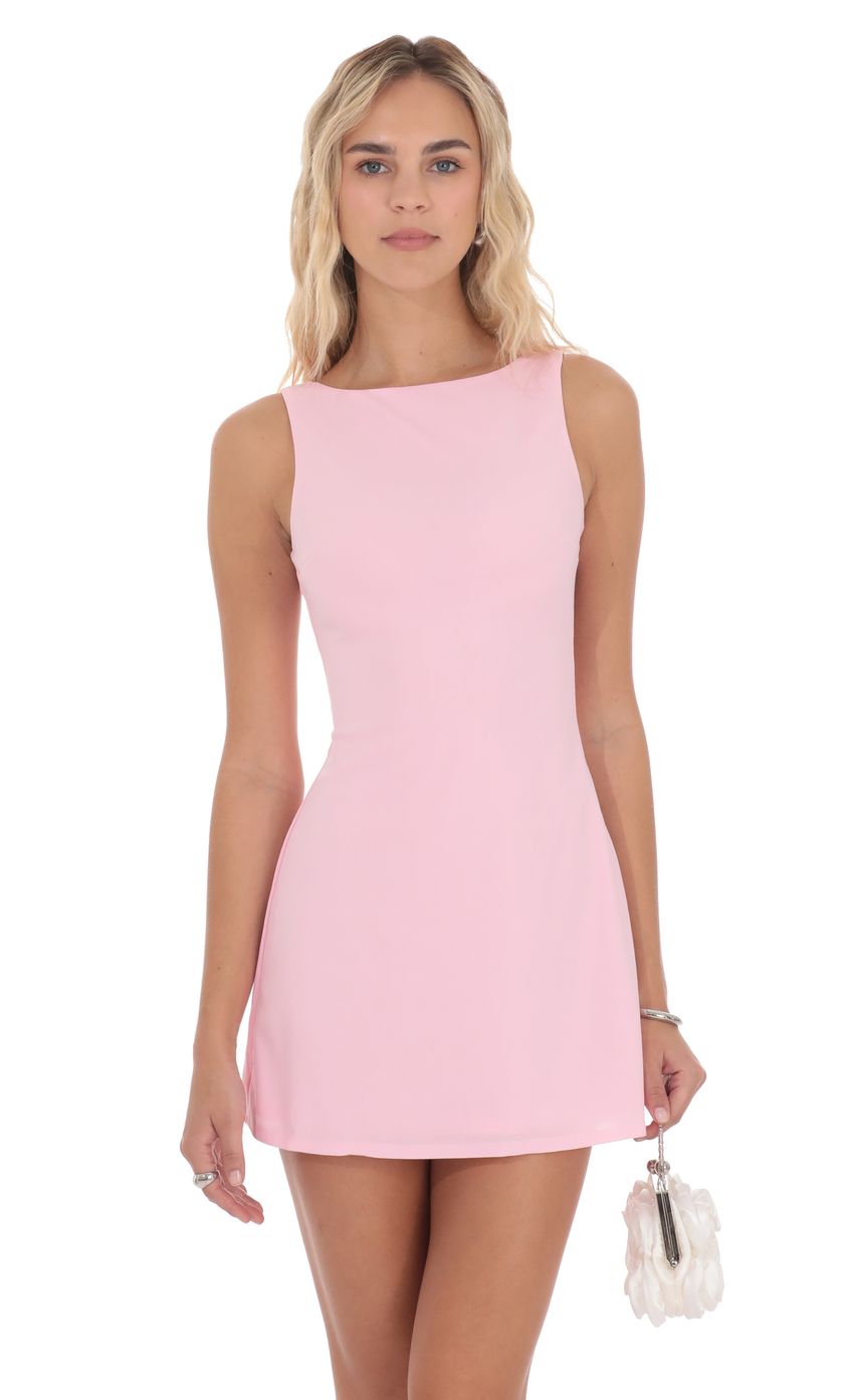 Product image for Pearl Butterfly Open Back Dress in Pink