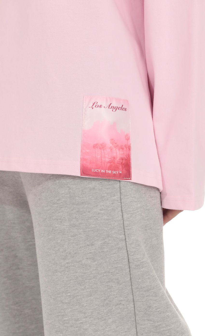 Product image for Lucy Graphic Crewneck Shirt in Pink