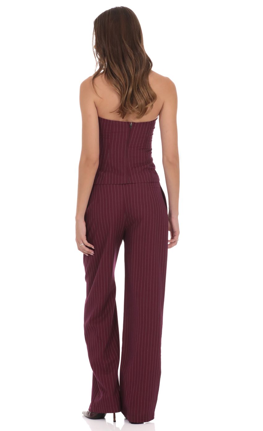 Изображение товара для Бордовые брюки в полоску