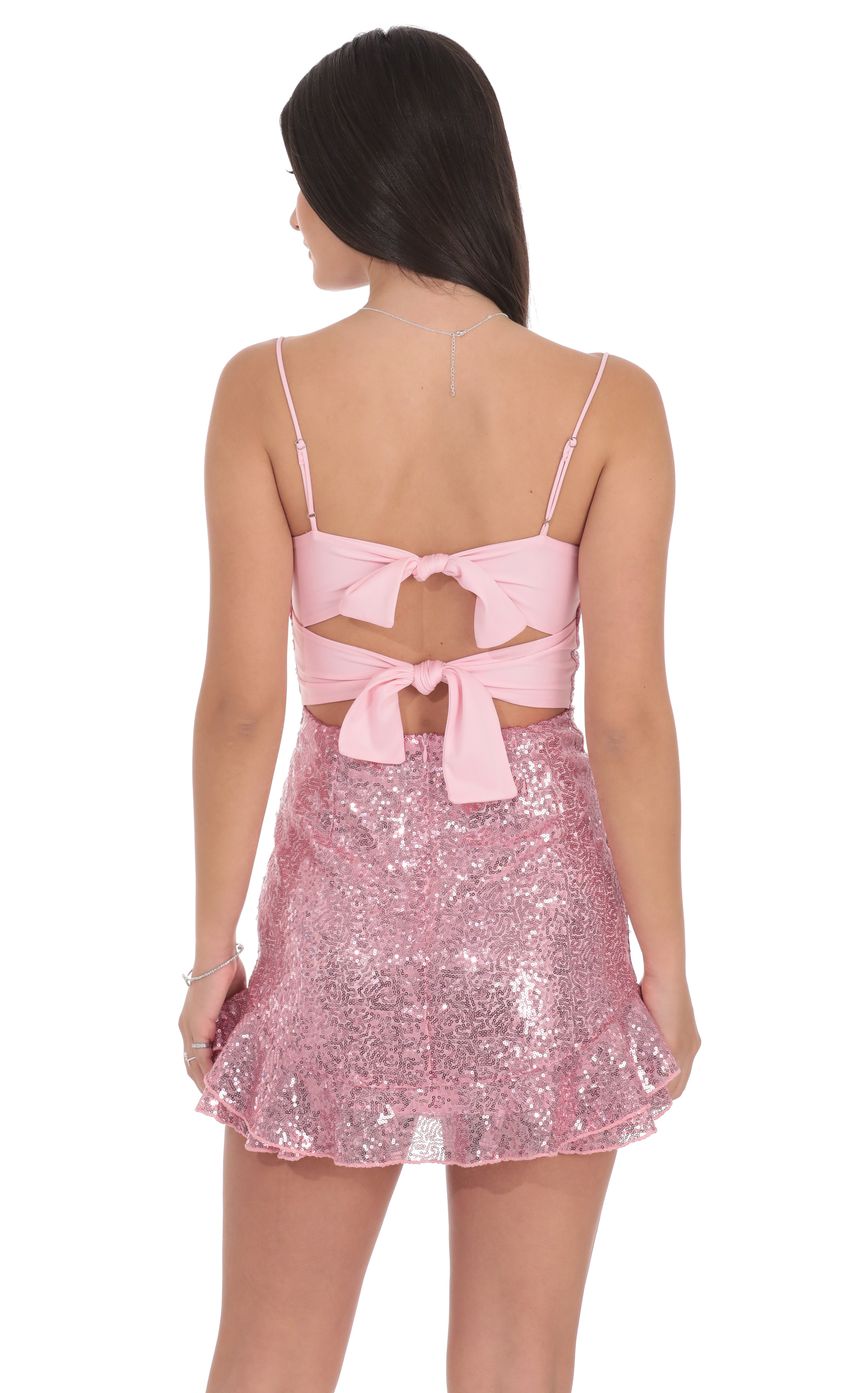Product image for Sequin Ruffle Dress in Pink