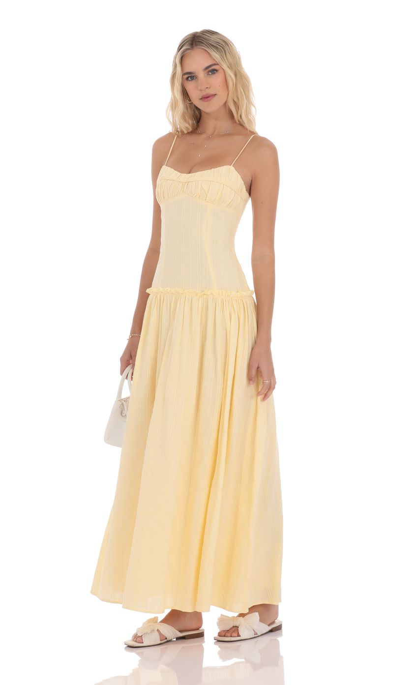 Picture Embroidered Striped Maxi Dress in Yellow. Source: https://media-img.lucyinthesky.com/data/product-media/850xAUTO/a10d4499-46da-4828-9d5f-fbc3de570758.jpg