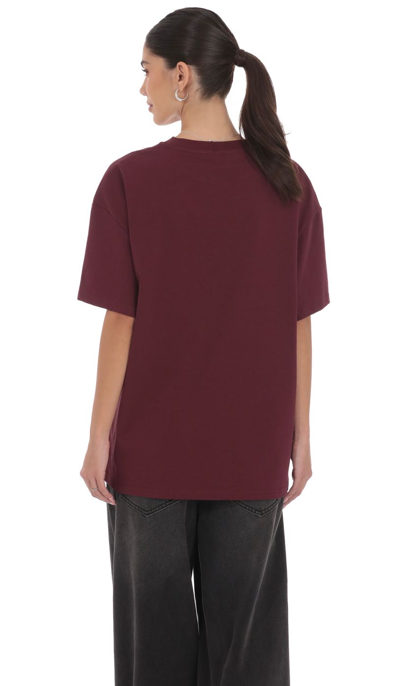 Product image for Lucy Graphic T-Shirt in Burgundy