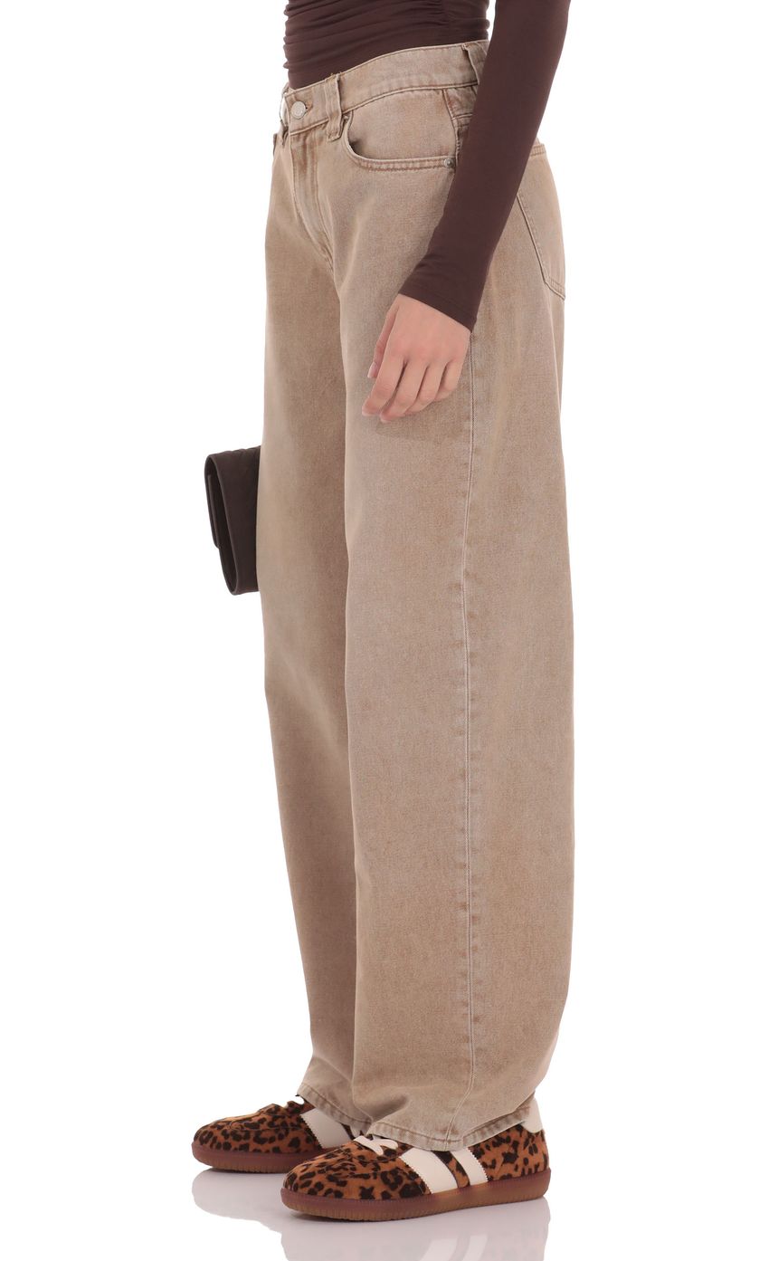 Изображение товара для Джинсы свободного кроя коричневые