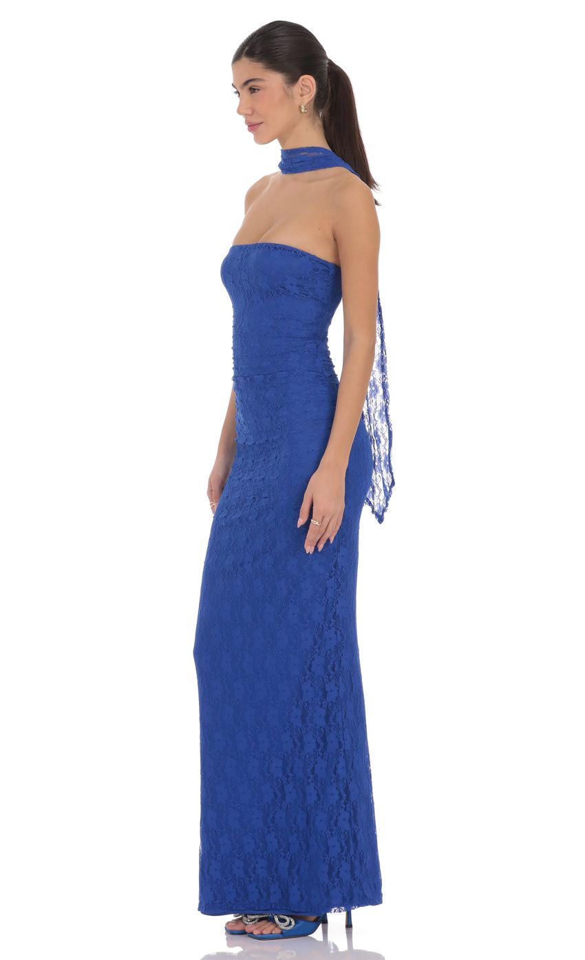 Product image for Scarf Lace Maxi Dress in Royal Blue