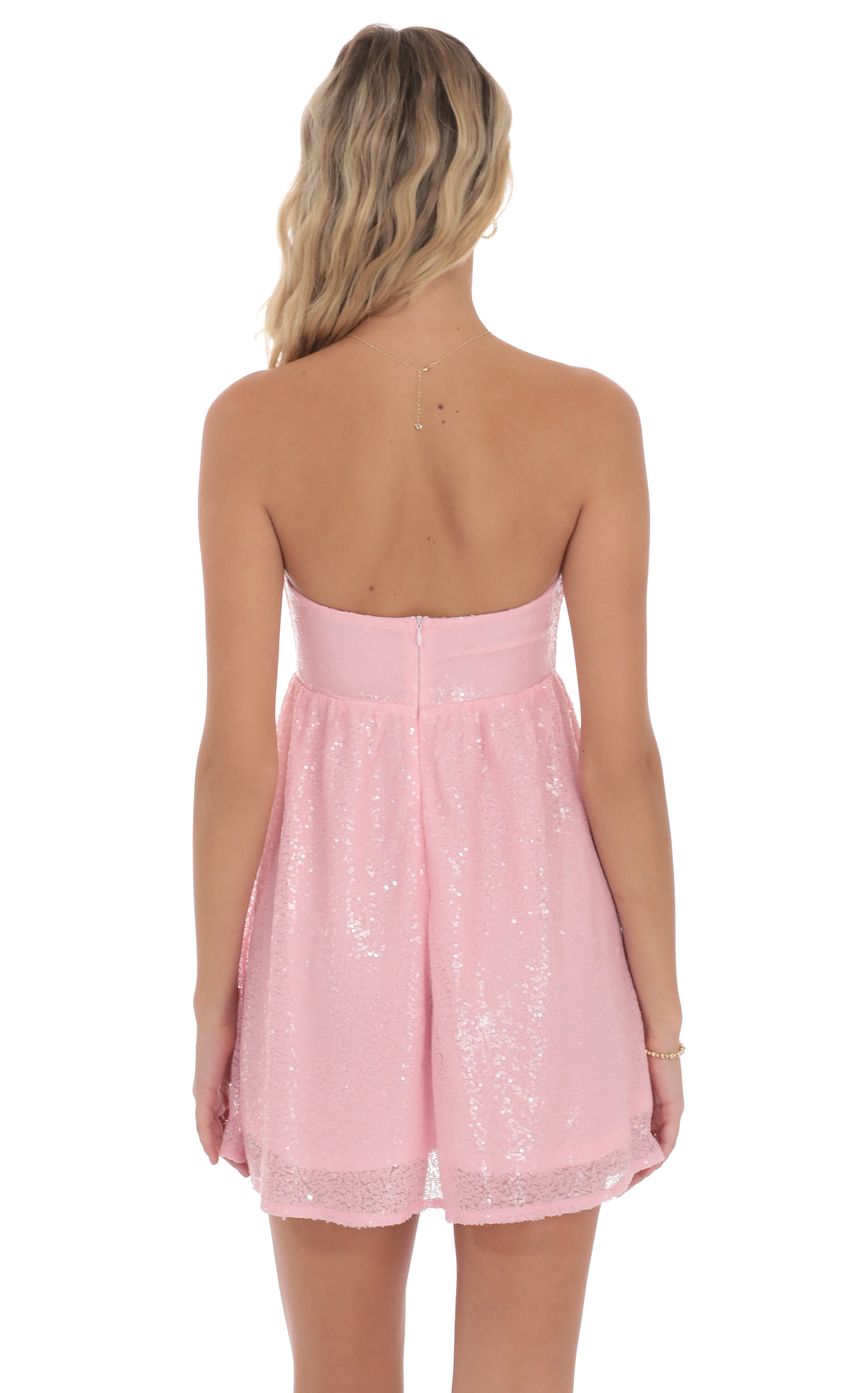 Product image for Sequin Babydoll Dress in Pink