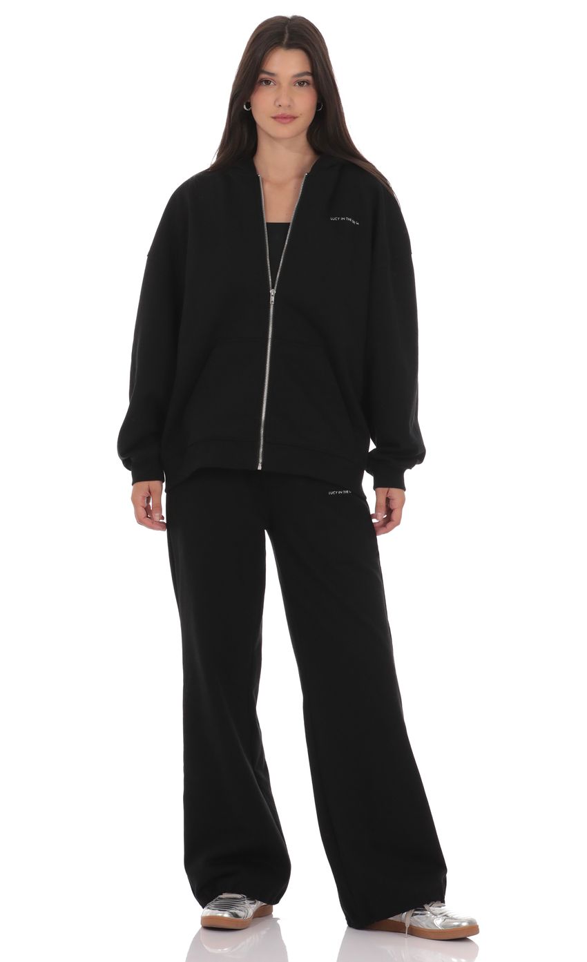 Изображение товара для Чёрное худи на молнии