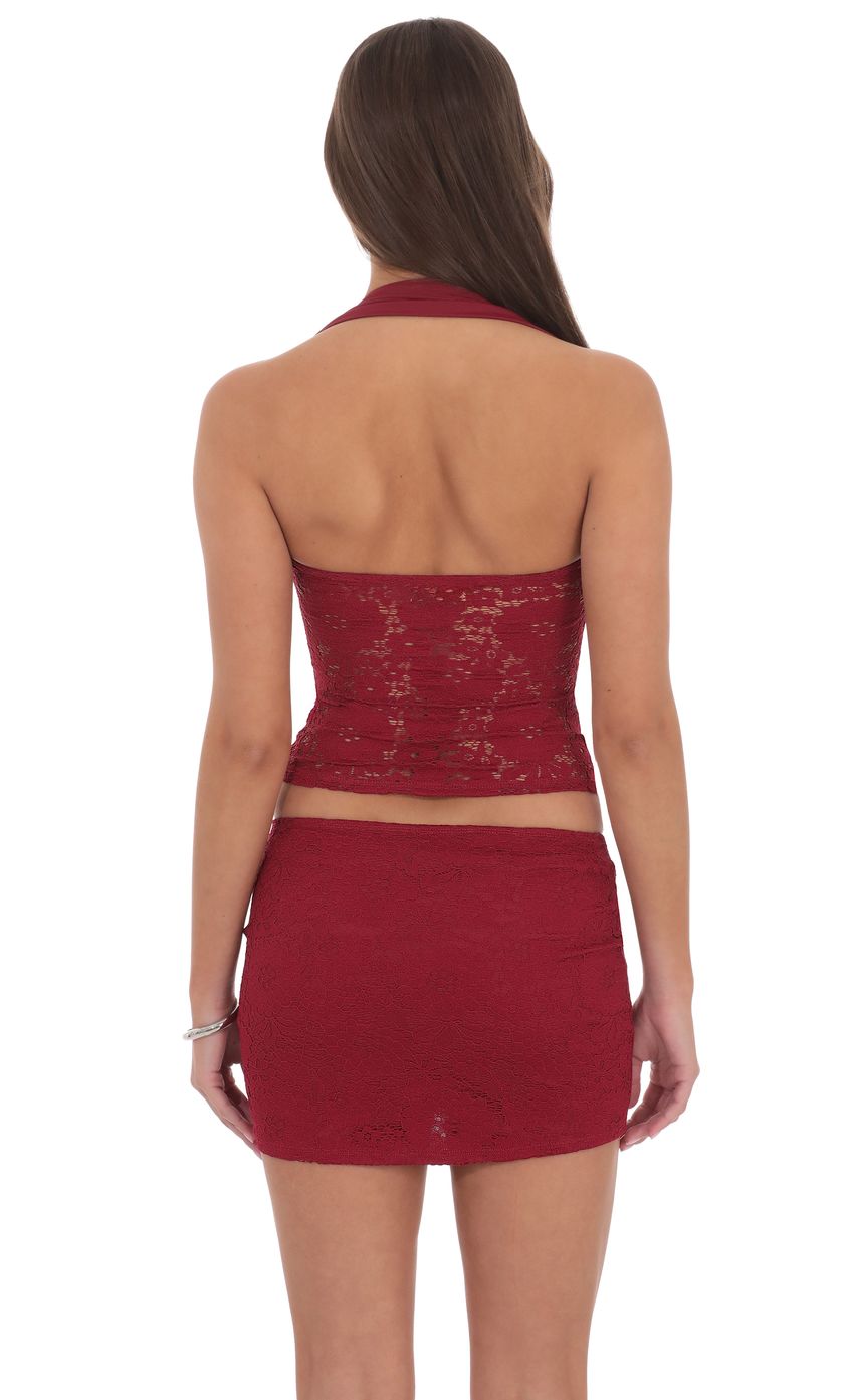 Product image for Lace Mini Skirt in Red