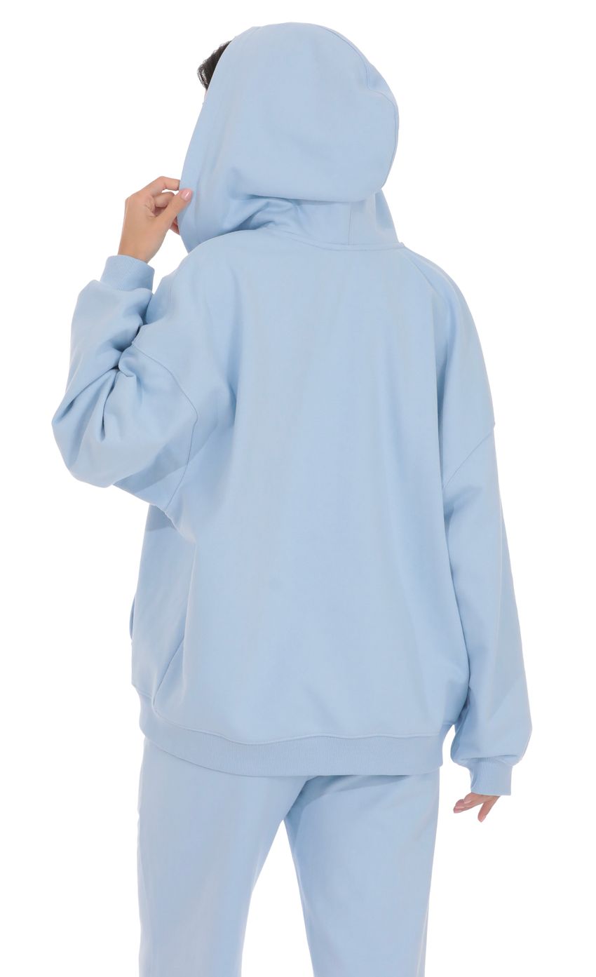 Изображение товара для Синее худи оверсайз на молнии