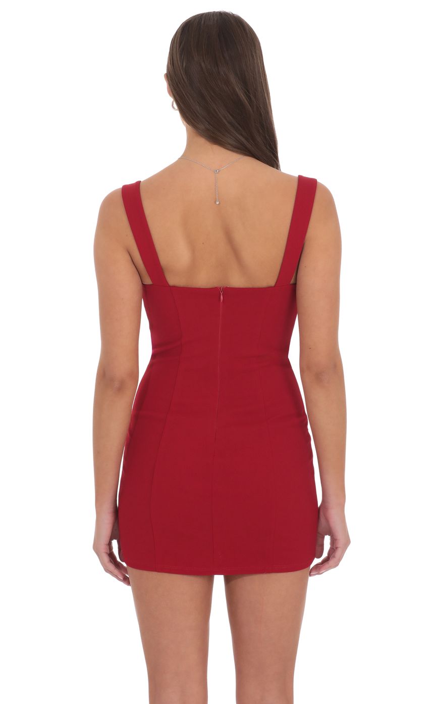 Product image for Lace Bust Bodycon Dress in Red
