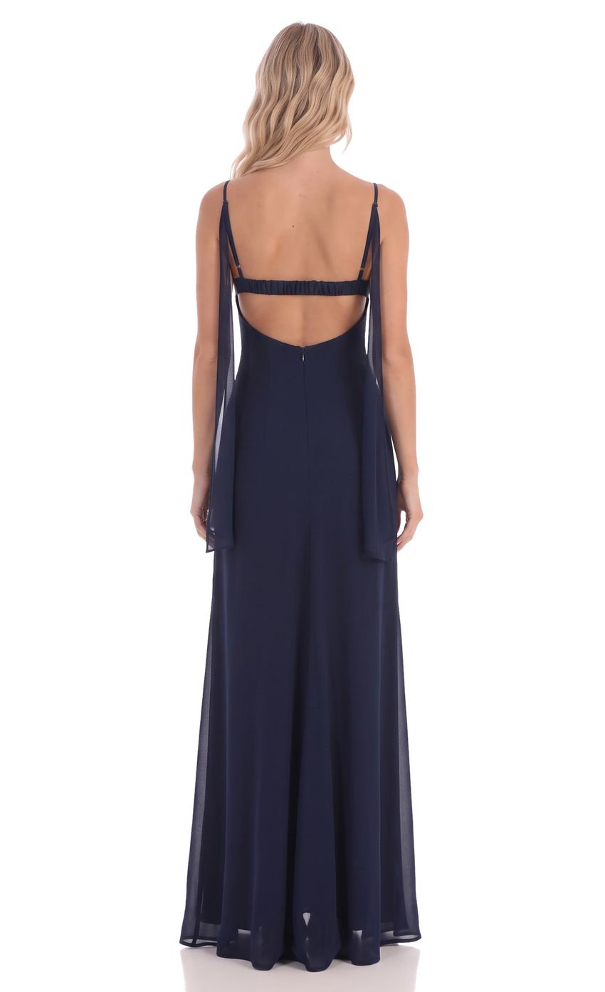 Product image for Floral Sequin Bust Maxi Dress in Navy