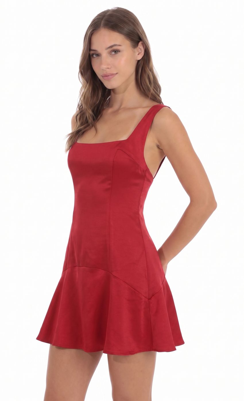 Product image for Flared Mini Dress in Red