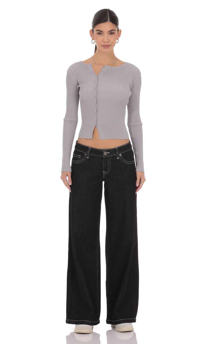 Product image for Off Center Cardigan in Grey