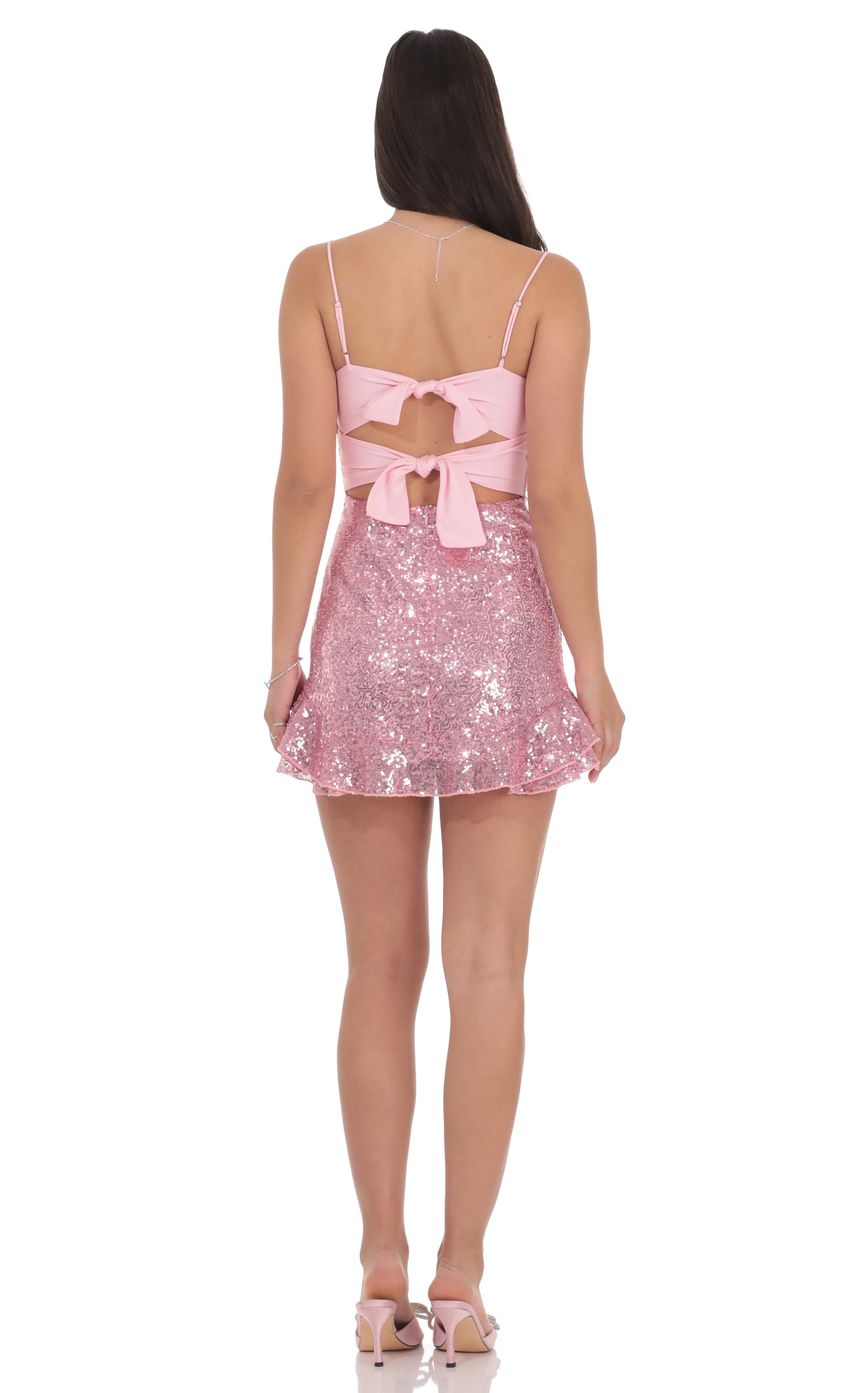 Product image for Sequin Ruffle Dress in Pink