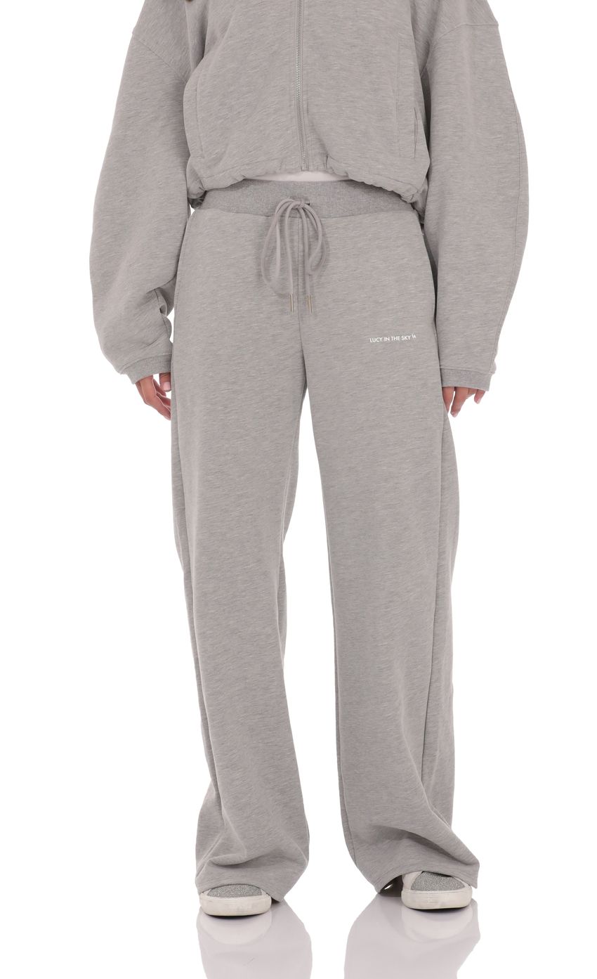 Изображение товара для Прямые флисовые брюки серого цвета