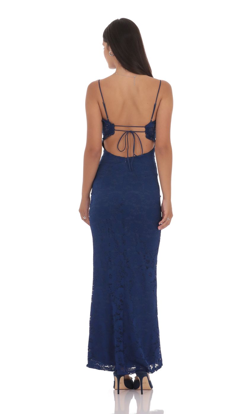 Product image for Lace Cutout Maxi Dress in Blue