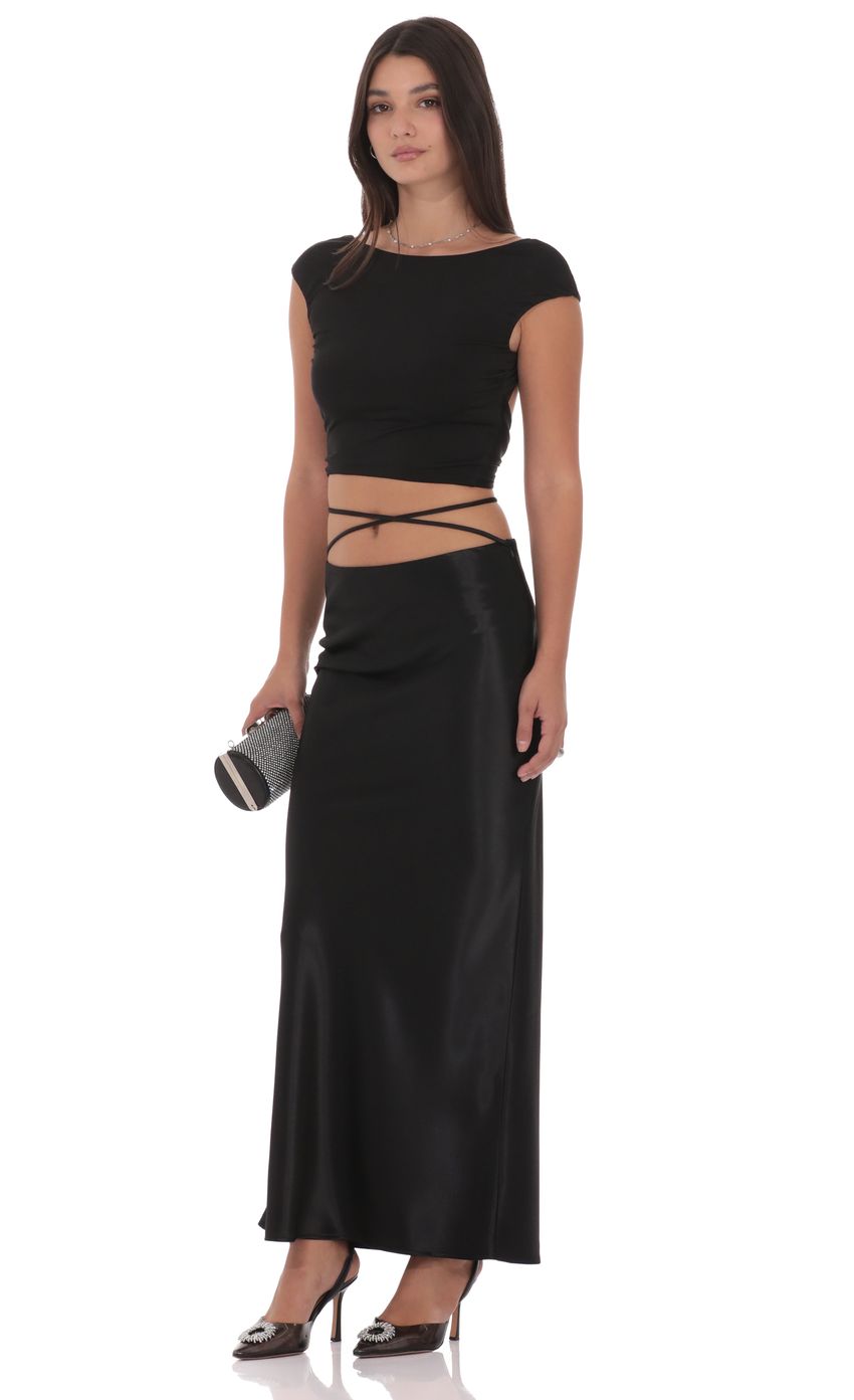 Изображение товара для Атласная макси-юбка с запахом