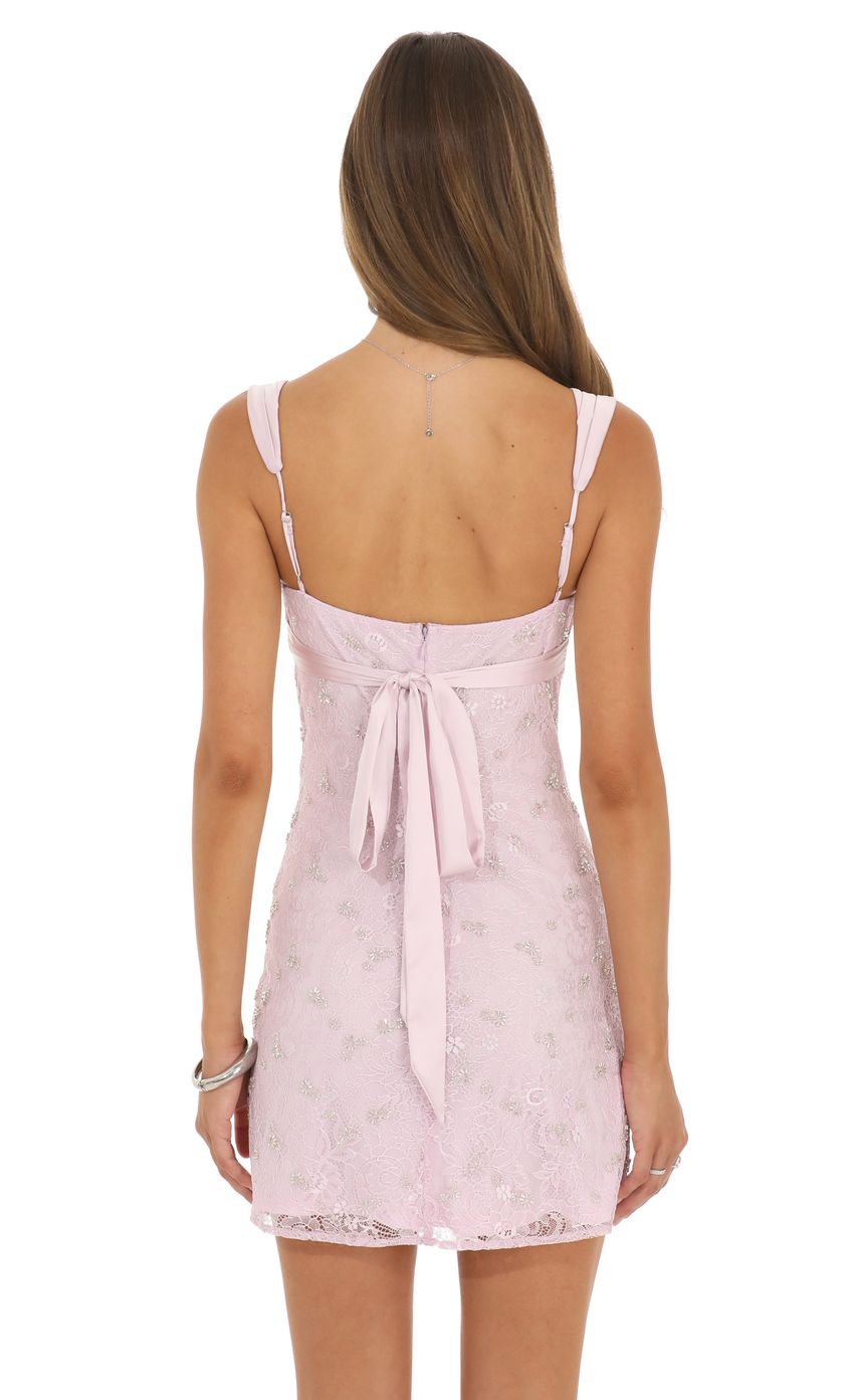 Product image for Lace Mini Dress in Blush Pink