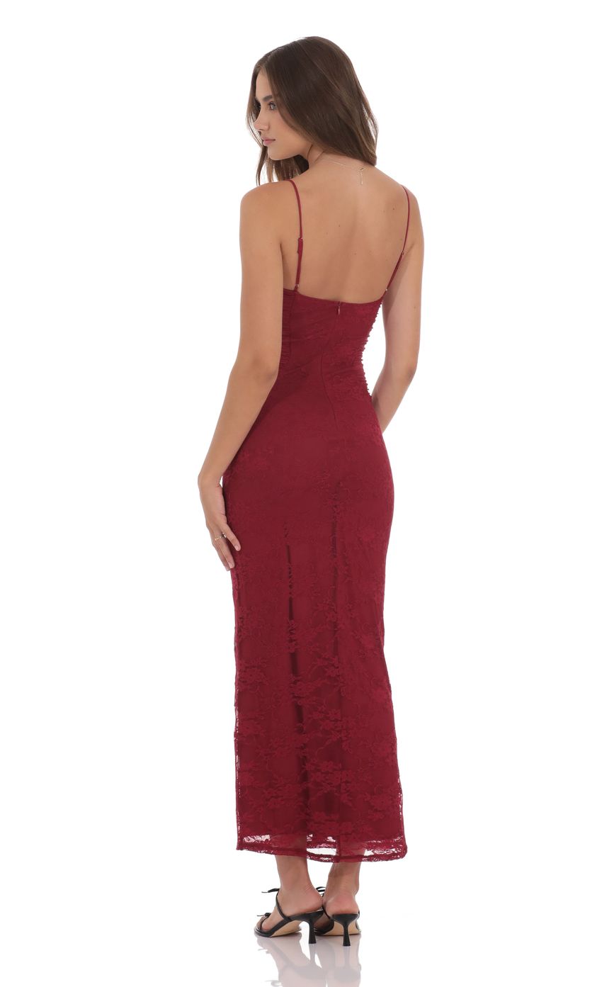 Product image for Lace Contour Maxi Dress in Red