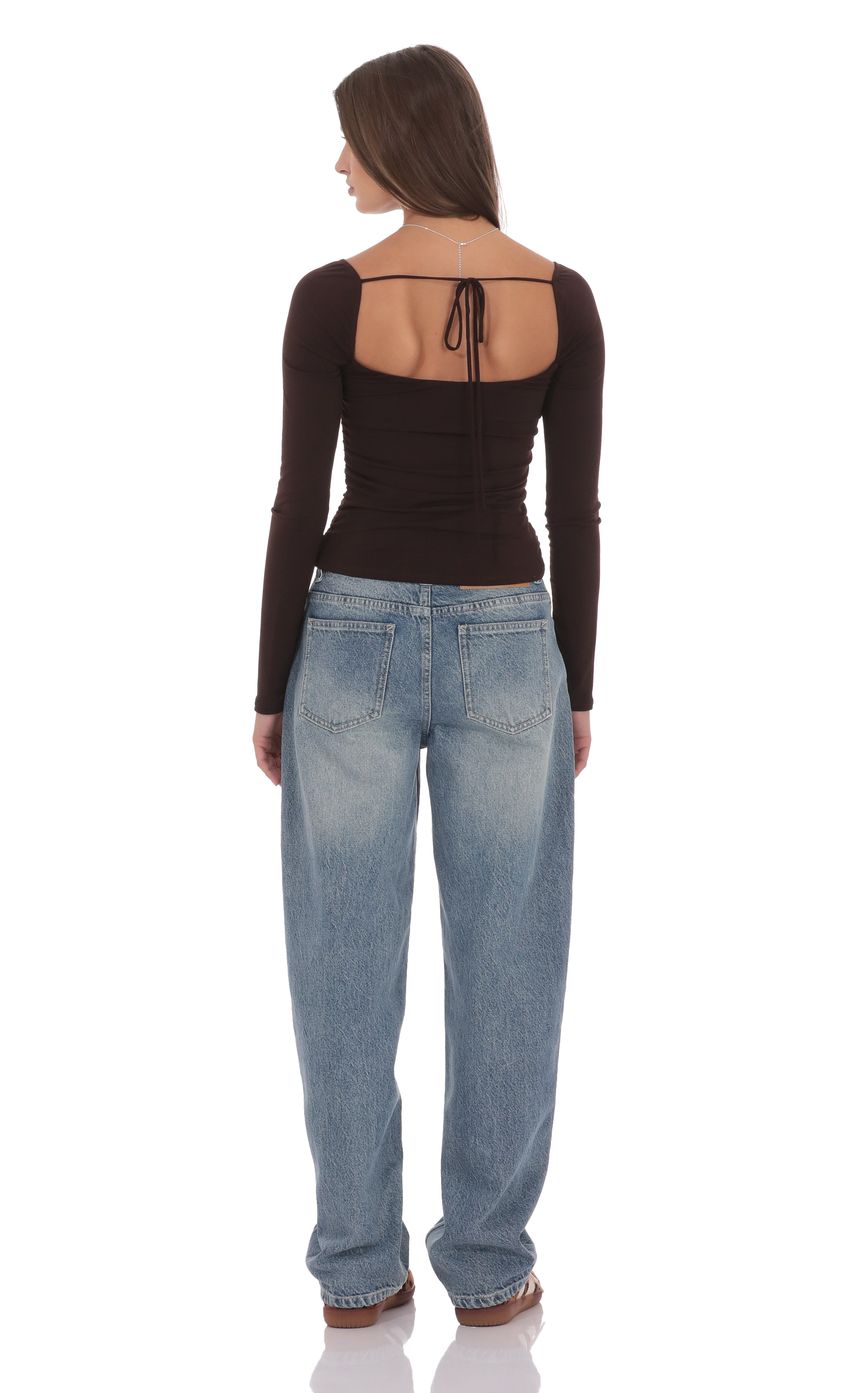 Изображение товара для Джинсы свободного кроя небесного цвета