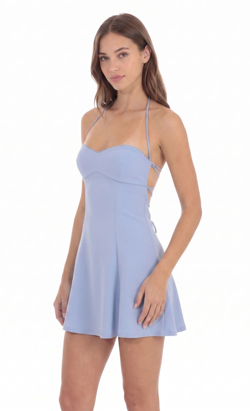 Product image for Bust Fit and Flare Dress in Blue