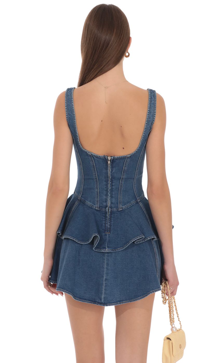 Product image for Juliette Tiered Denim Mini Dress