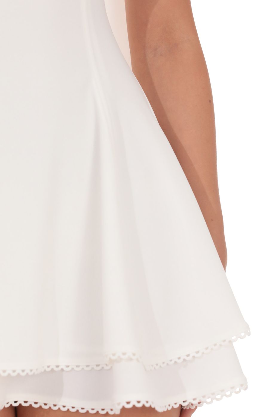 Product image for Satin Scarf Strapless Dress in White