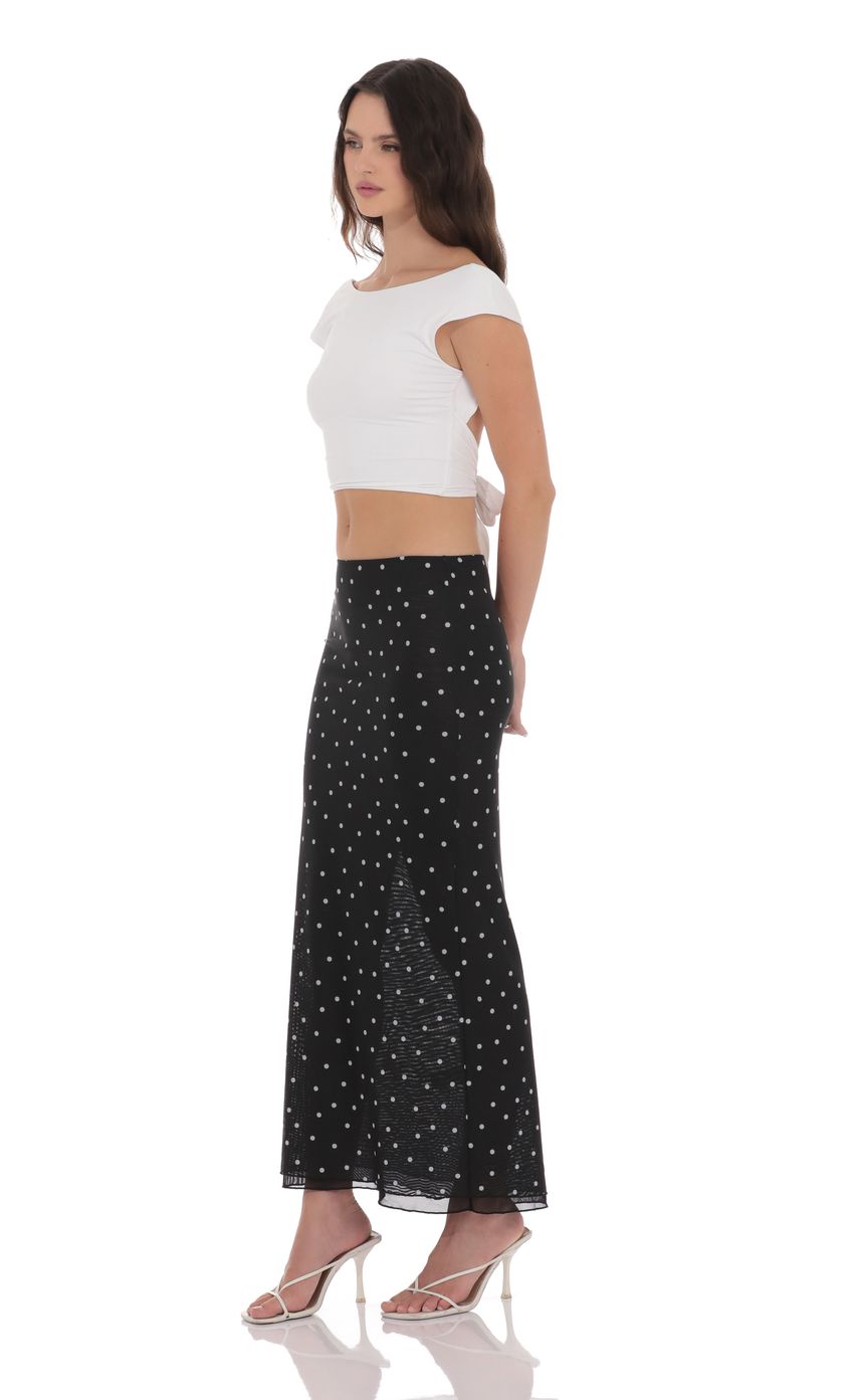 Product image for Mesh Polka Dot Skirt in Black