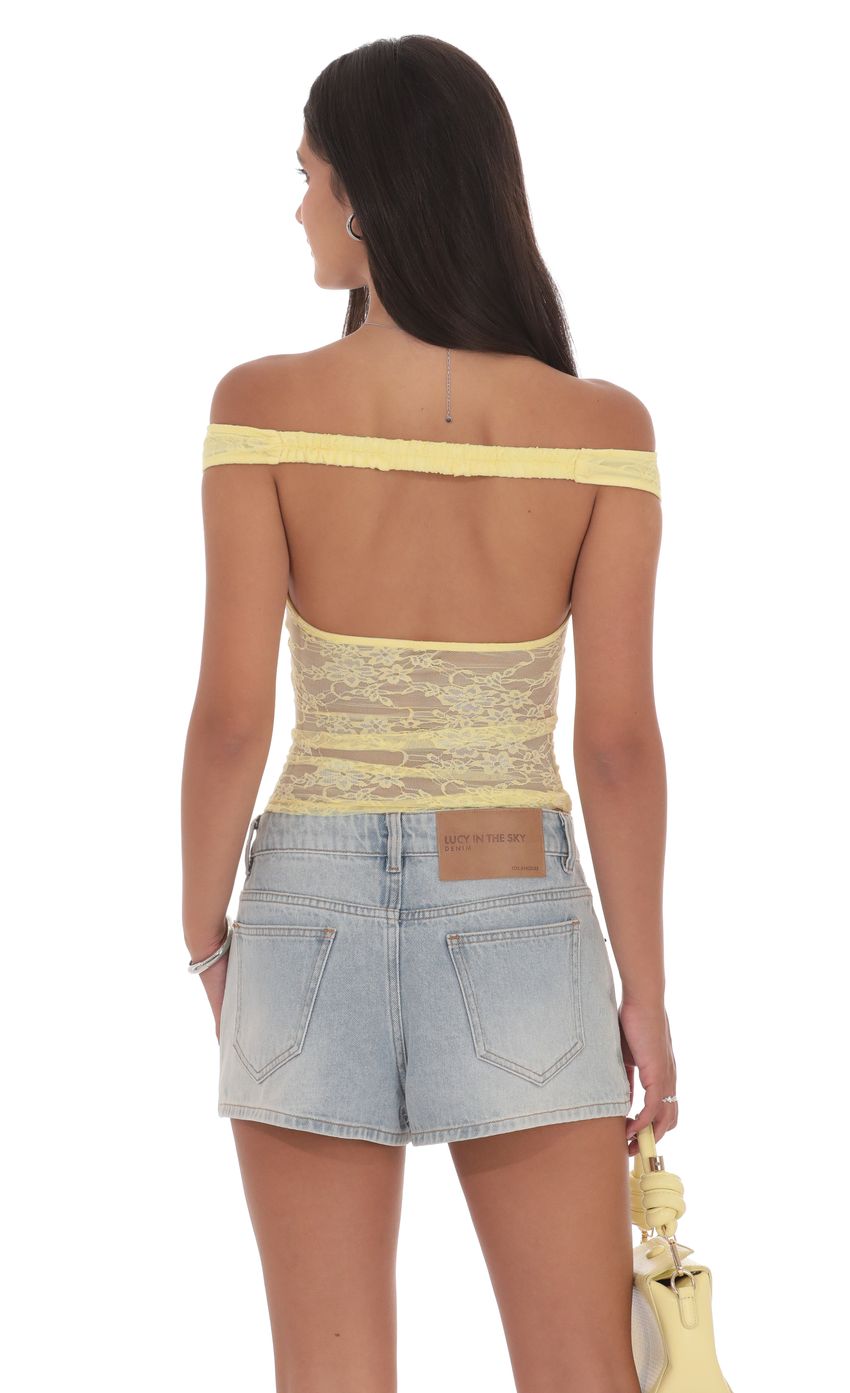 Product image for Off Shoulder Lace Top in Yellow