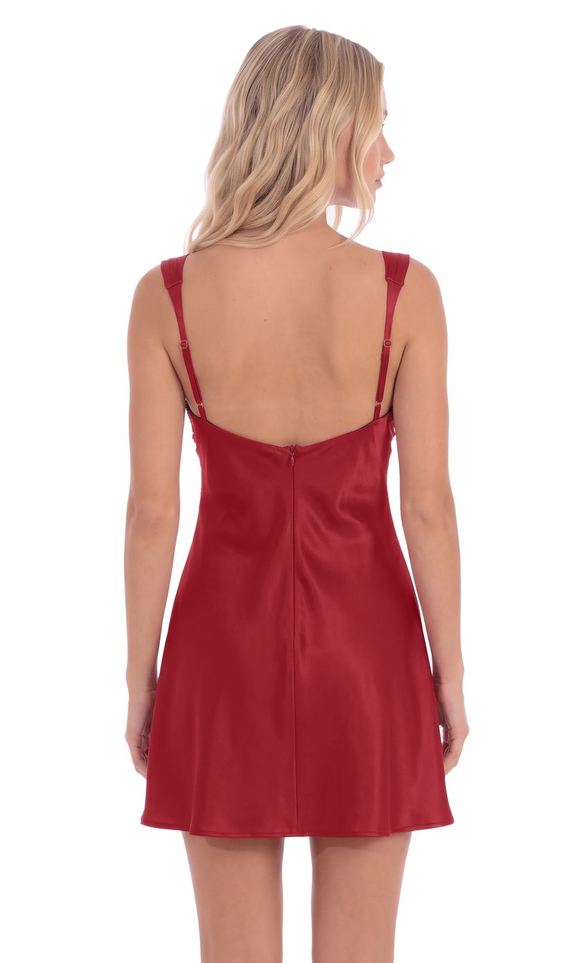 Product image for Beaded Sweetheart Mini Dress in Red