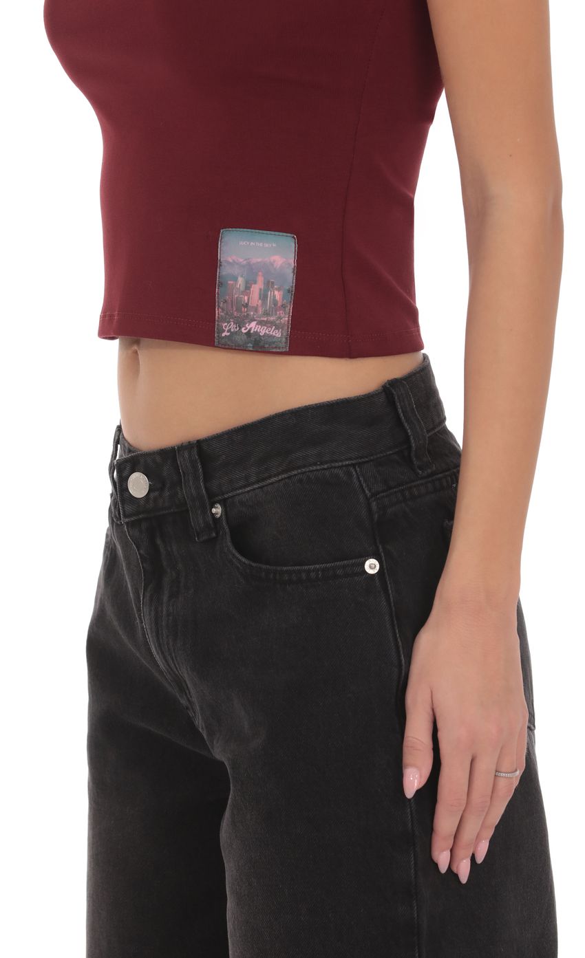 Product image for Los Angeles Graphic Baby-T in Burgundy
