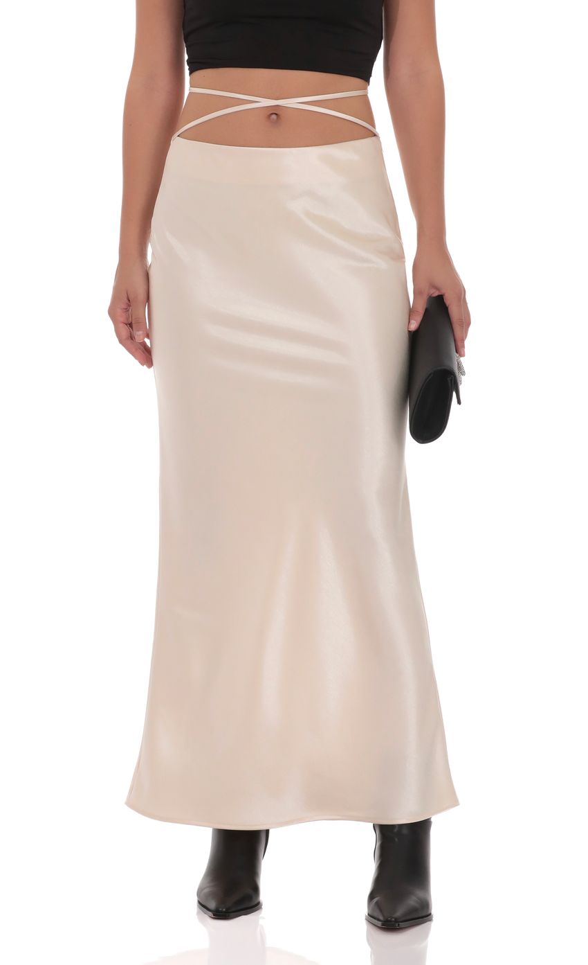 Изображение товара для Атласная макси-юбка в цвете шампань