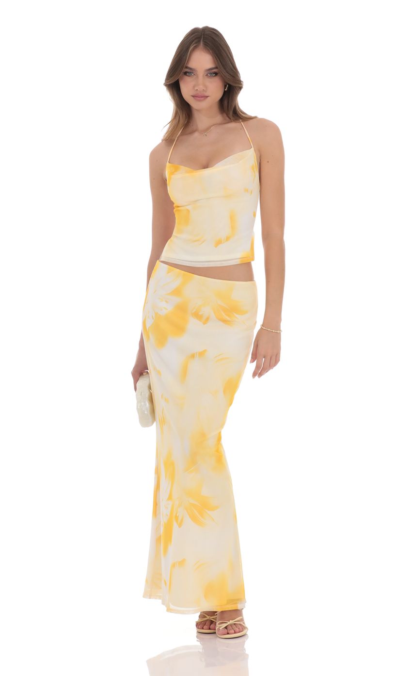 Picture Floral Cowl Neck Two Piece Set in Yellow. Source: https://media-img.lucyinthesky.com/data/product-media/850xAUTO/ae49392f-5b55-464b-aba6-9bec40eaedcf.jpg