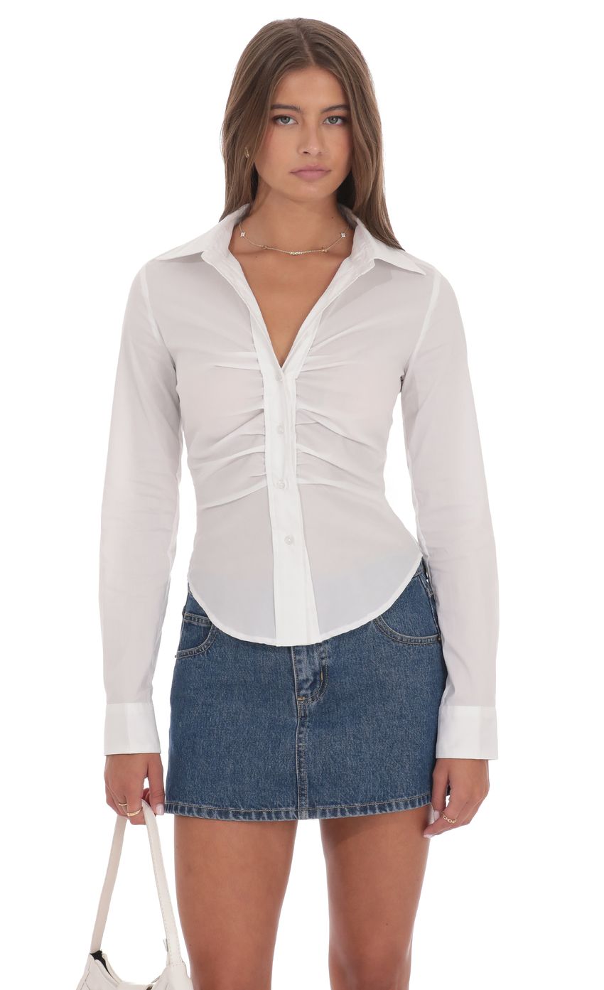 Изображение товара для Белая рубашка на пуговицах