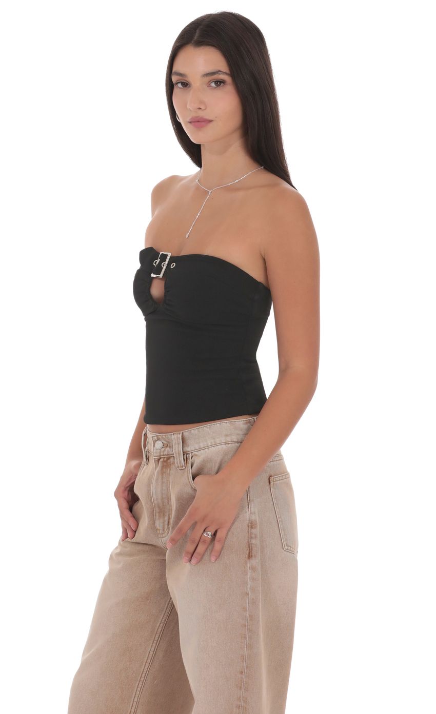 Product image for Keyhole Buckle Top in Black