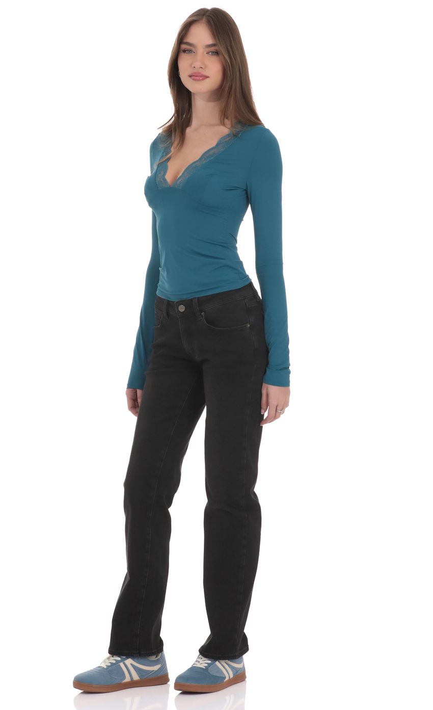 Product image for Low Rise Straight Leg Jeans in Black