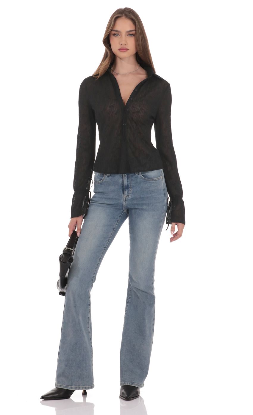 Изображение товара для Черная прозрачная рубашка