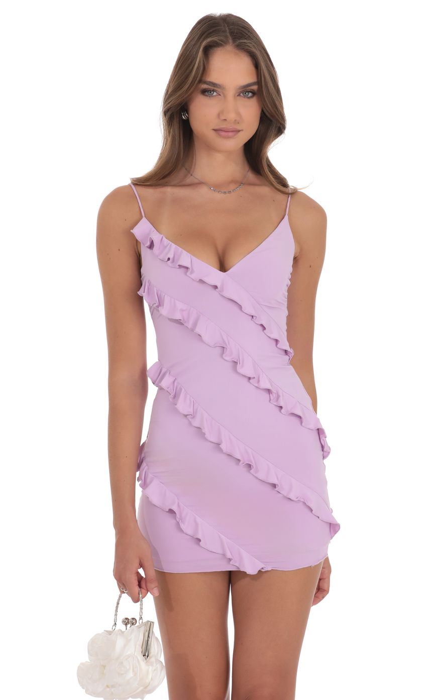 Product image for Ruffle Mini Dress in Lilac