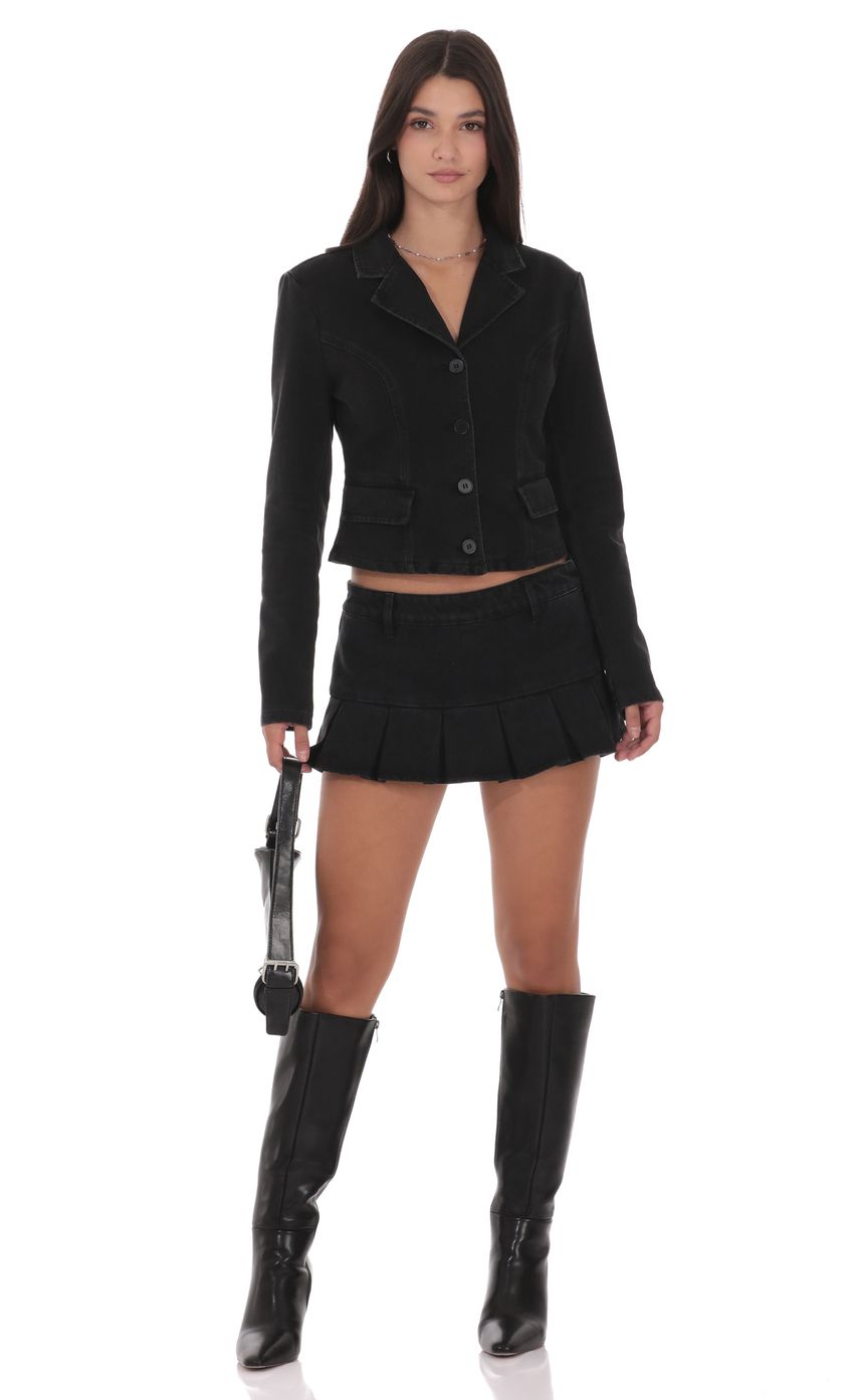 Product image for Cropped Denim Jacket in Black
