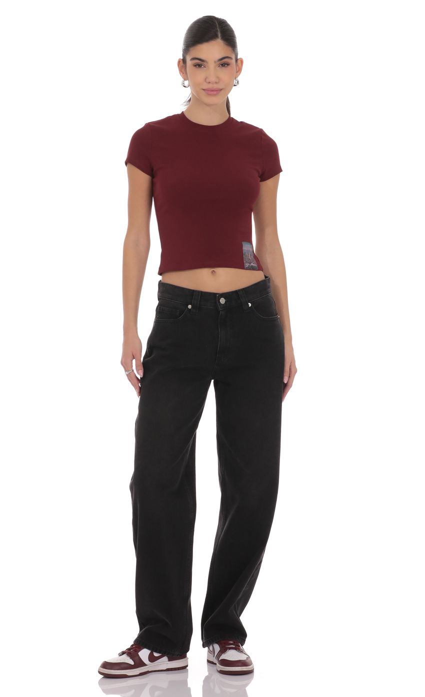 Product image for Los Angeles Graphic Baby-T in Burgundy