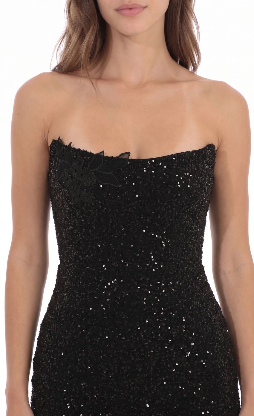 Product image for Sequin Appliqué Mini Dress in Black