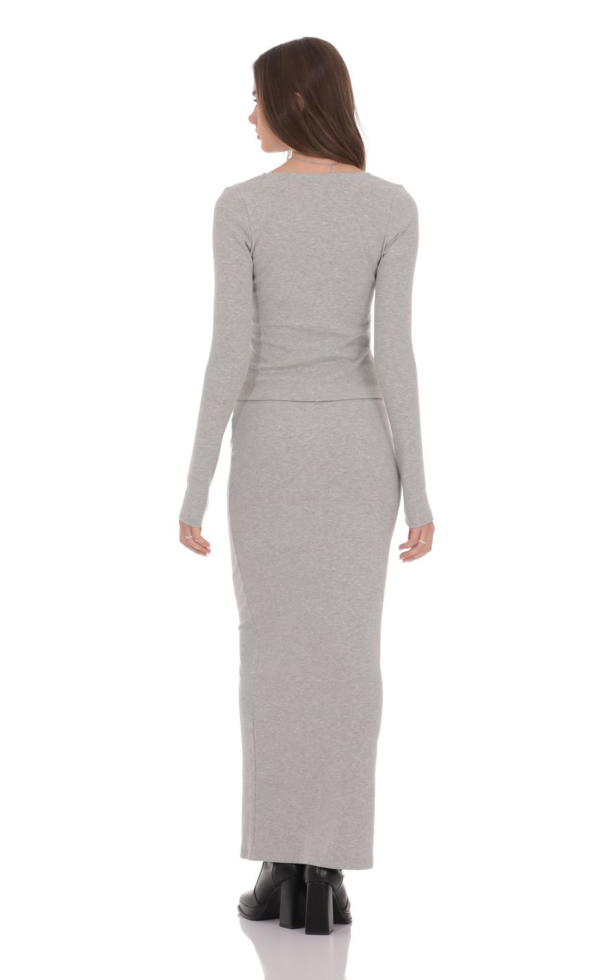 Изображение товара для Серая макси-юбка в рубчик