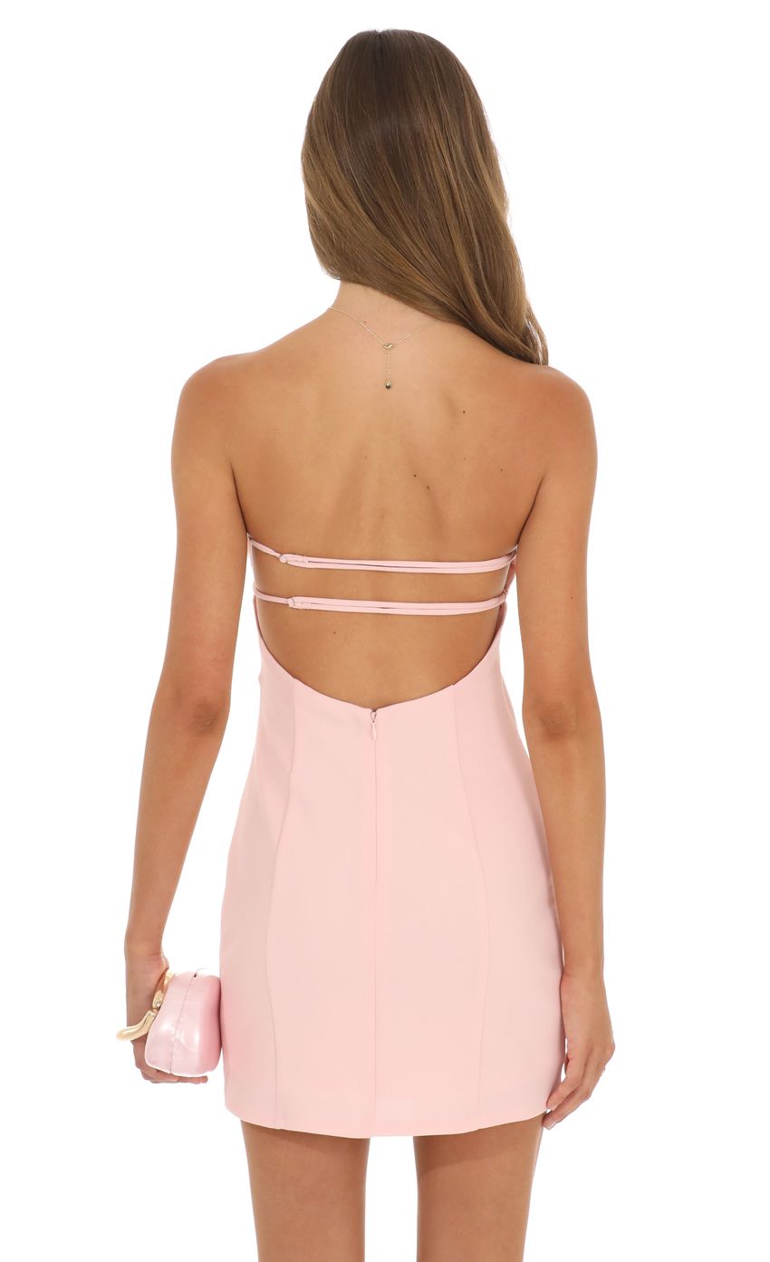 Product image for Strapless Floral Mini Dress in Pink