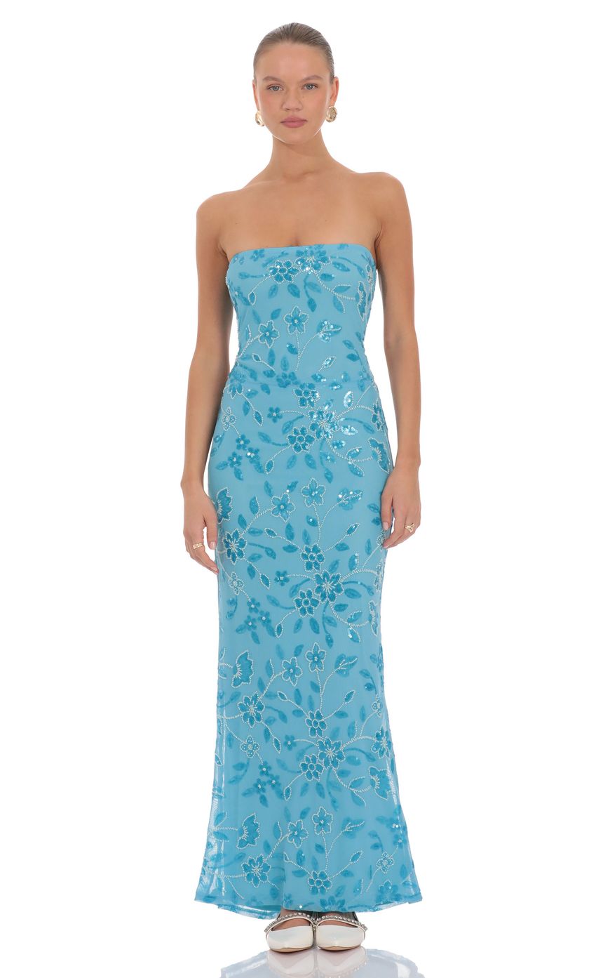 Product image for Grace Embellished Maxi Dress in Blue