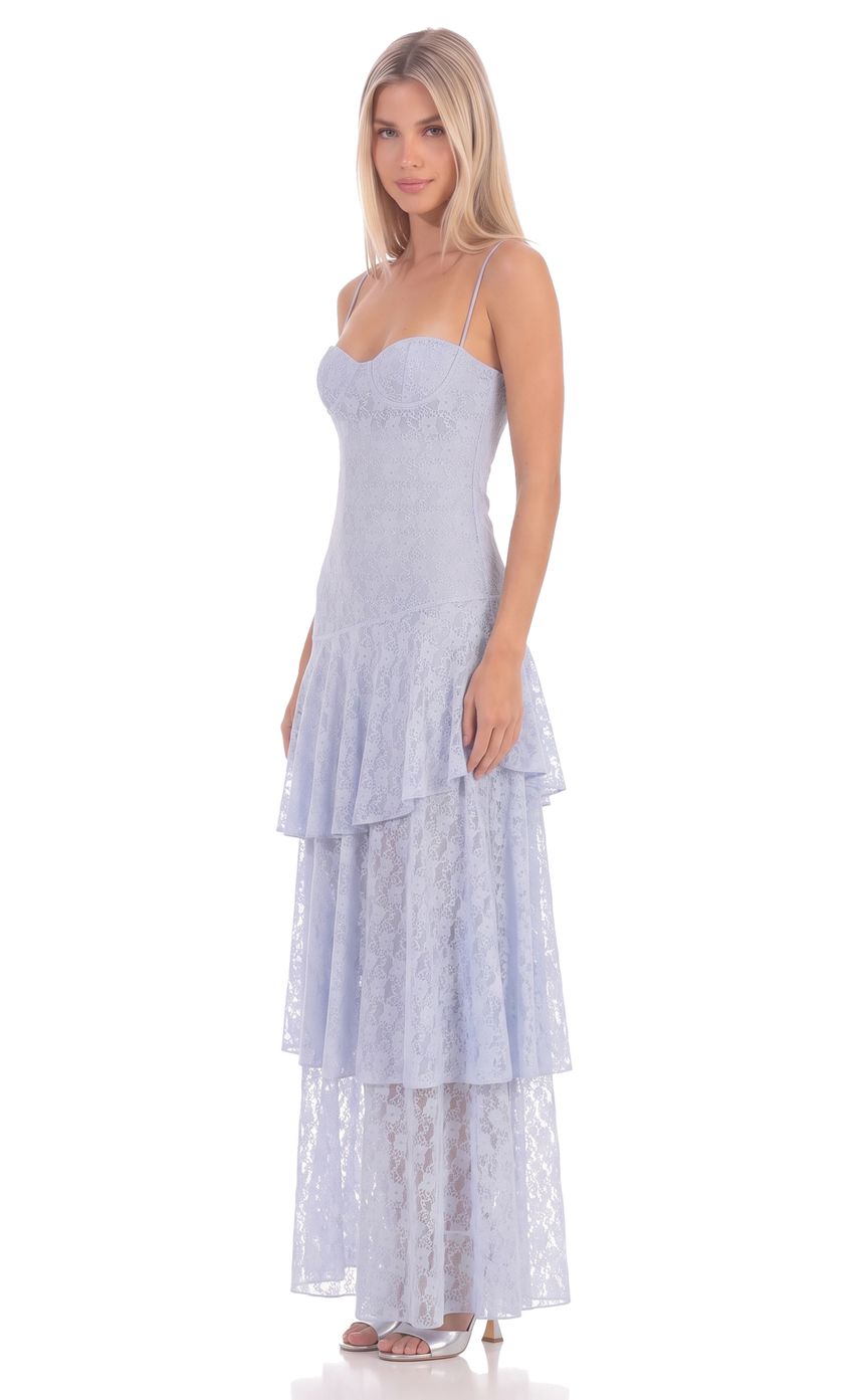 Product image for Sweetheart Neckline Tiered Ruffle Skirt Maxi Dress