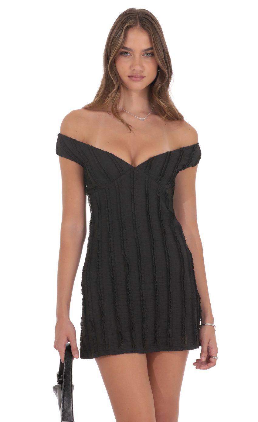Product image for Off Shoulder Lace Dress in Black