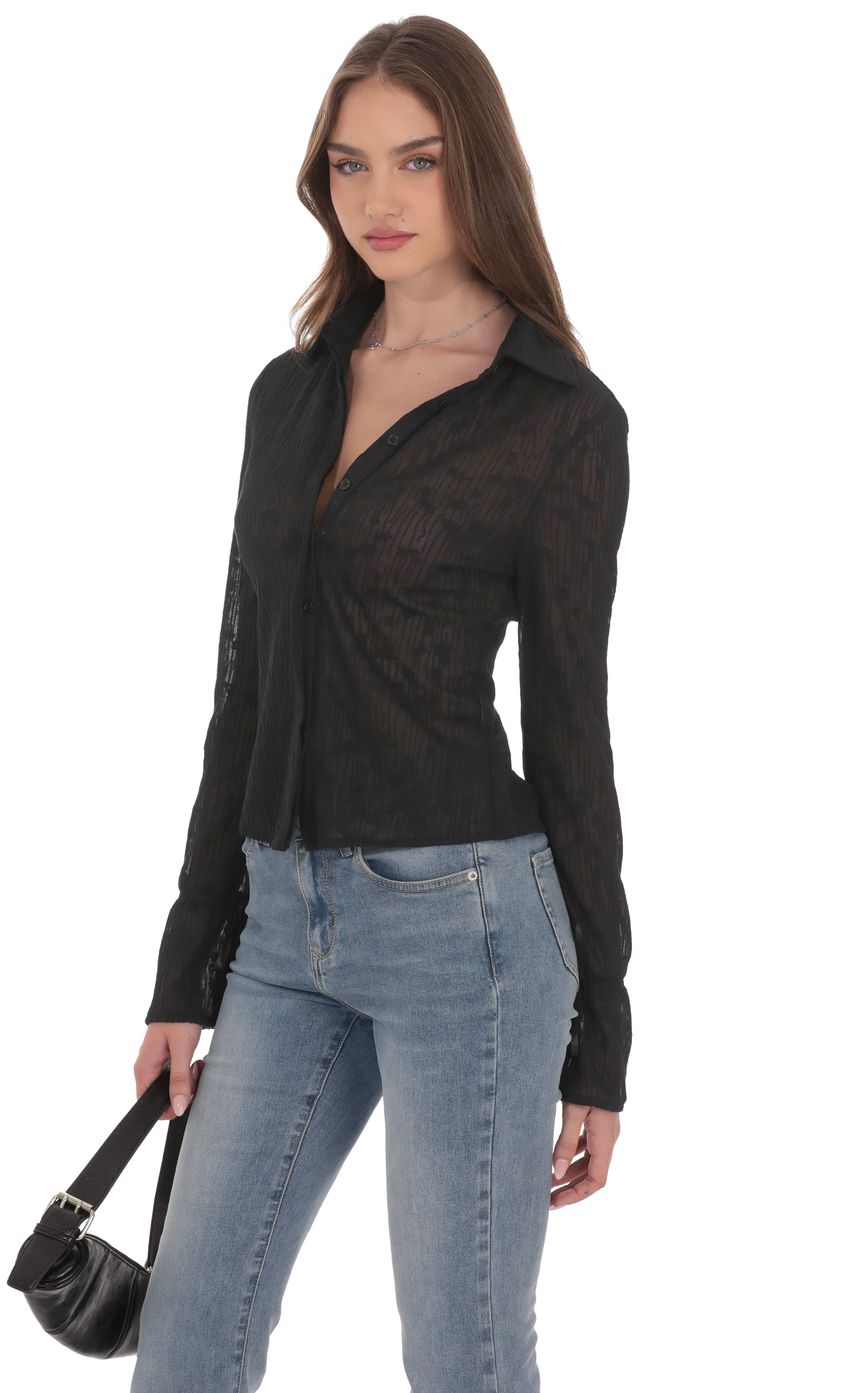 Изображение товара для Черная прозрачная рубашка