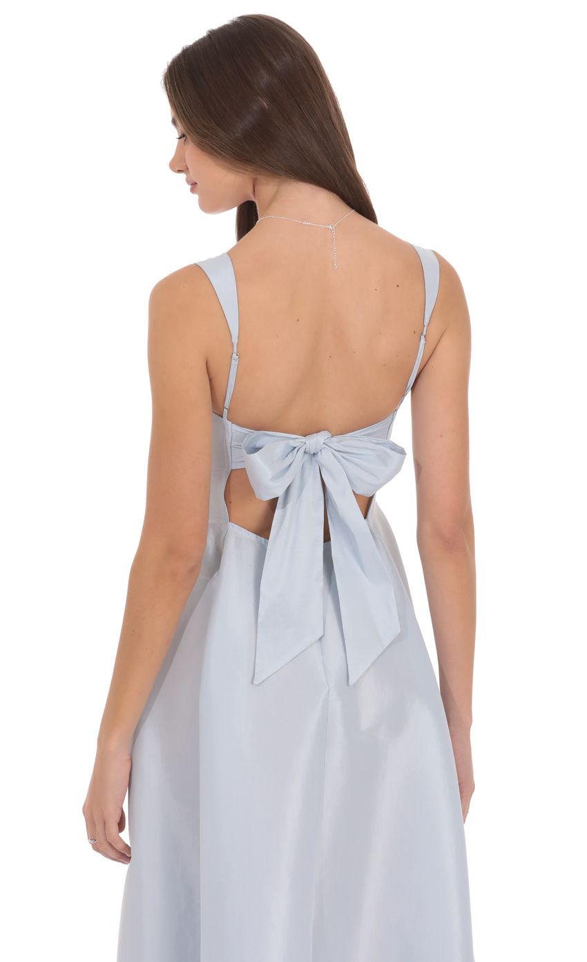 Product image for Square Neck Fit and Flare Gown in Light Blue