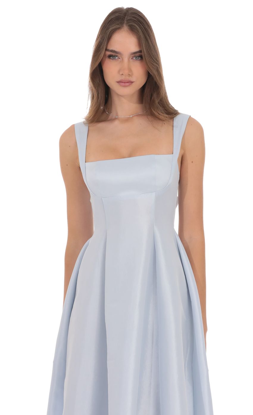 Product image for Square Neck Fit and Flare Gown in Light Blue